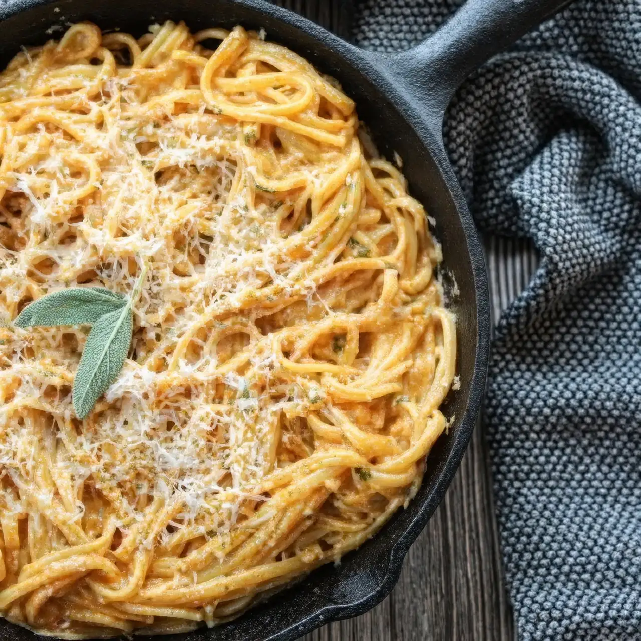 sage pumpkin pasta skillet