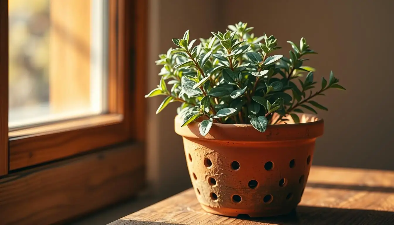 sage terracotta pot gravel mulch