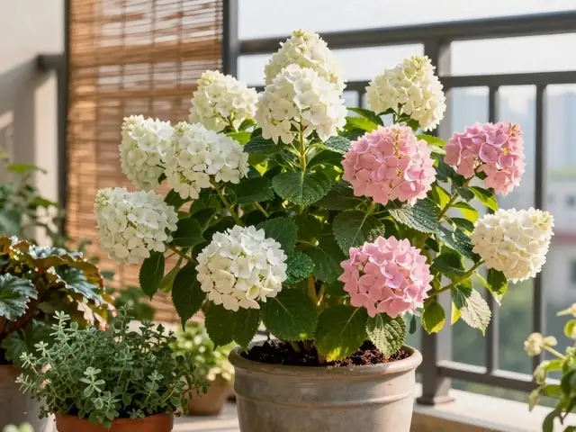 hydrangea balcony afternoon shade