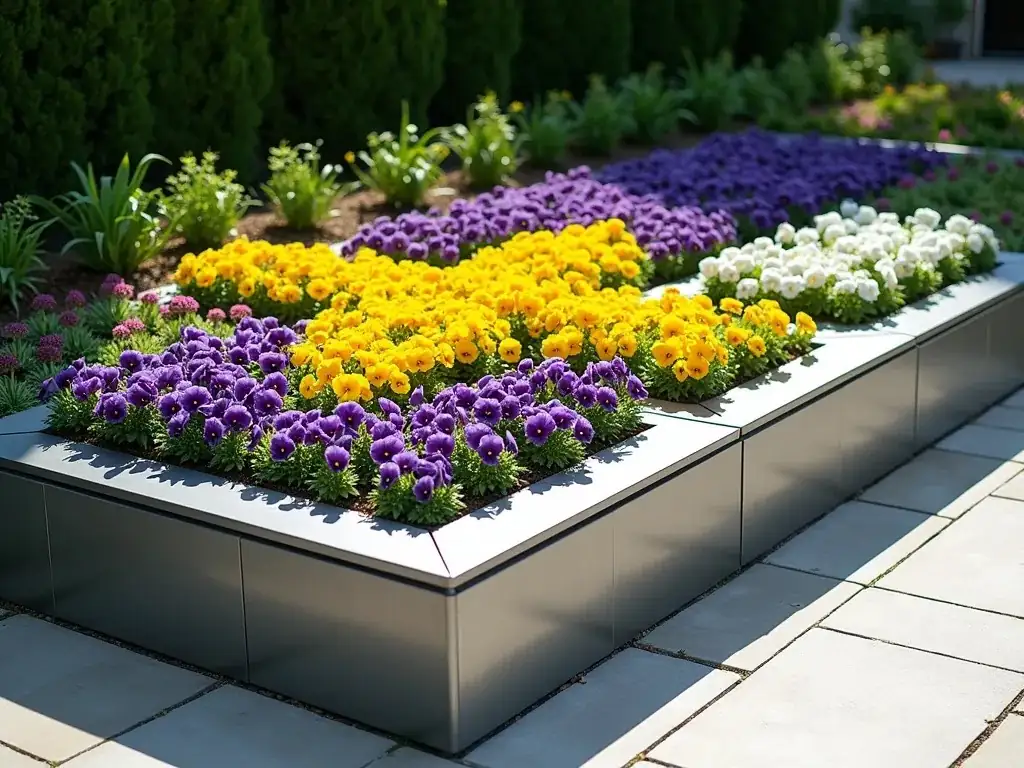 Victorian pansy flowerbed display