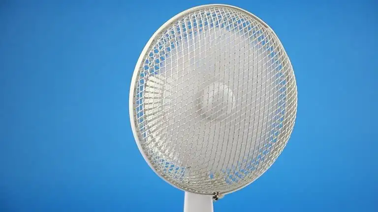 window screen with oscillating fan