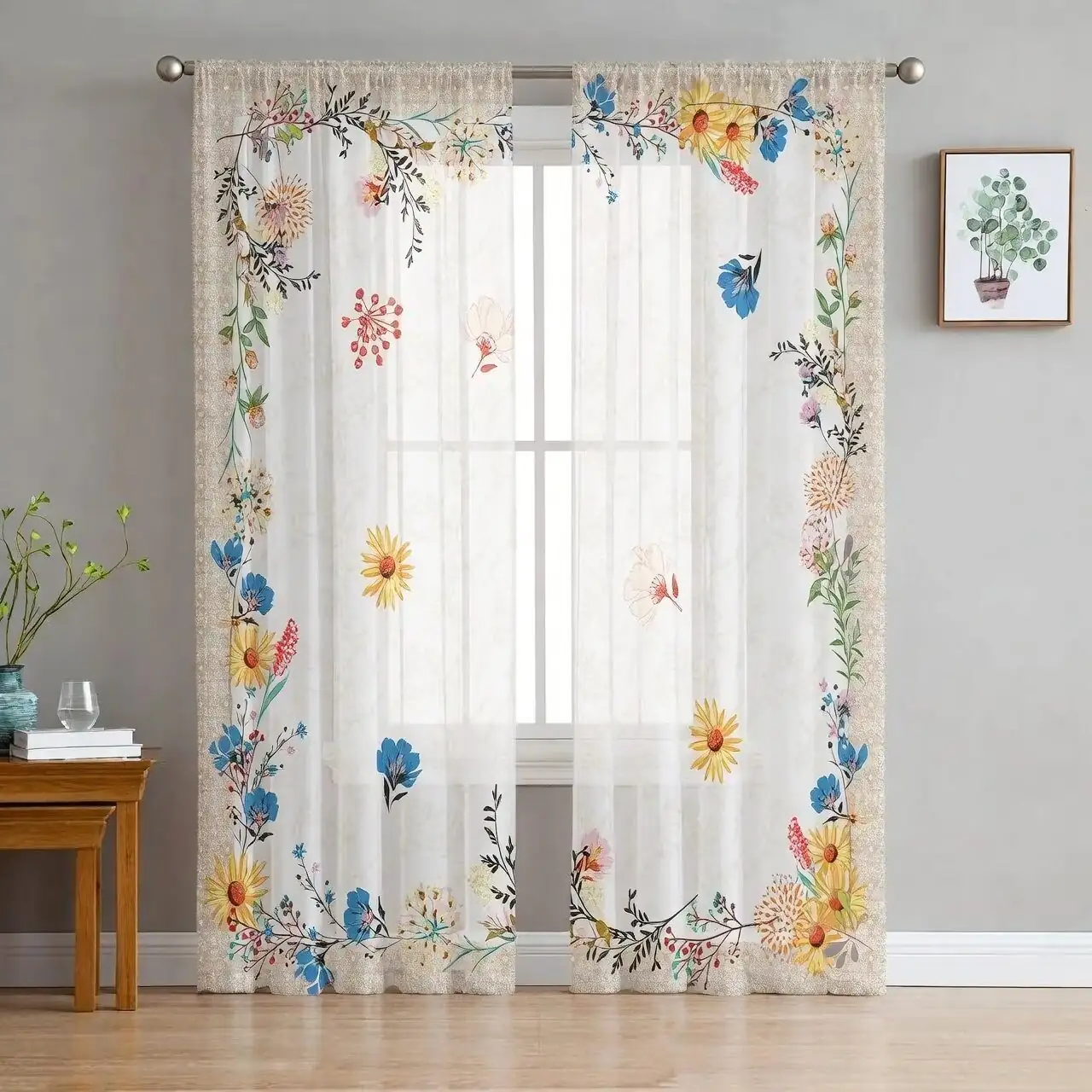 cymbidium orchid sheer curtain window