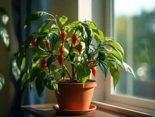 ornamental pepper indoor winter sunlight