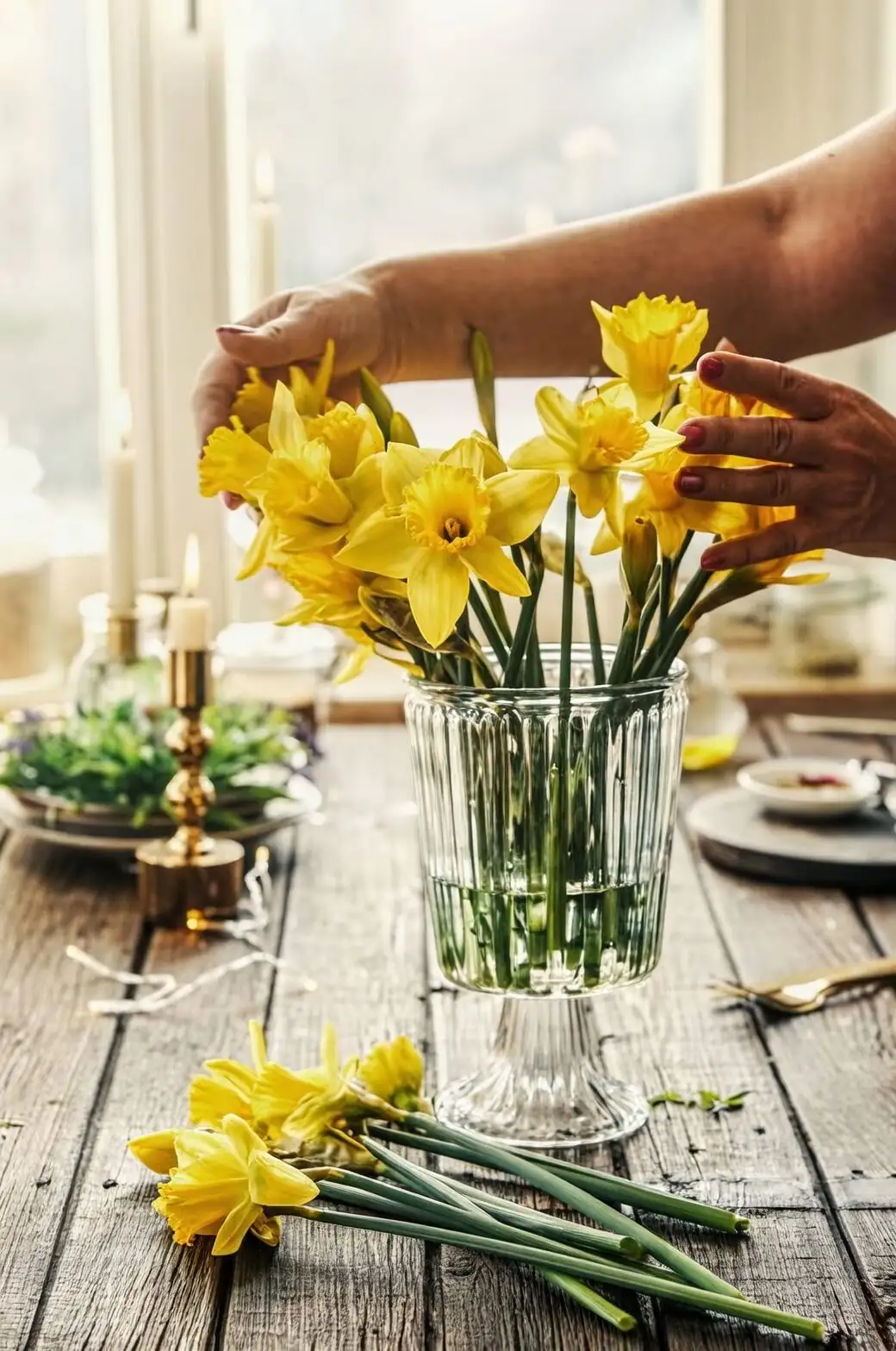 narcissus pruning gloves hands