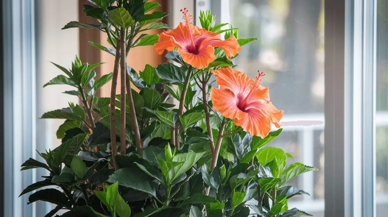 hibiscus indoor sunny window winter