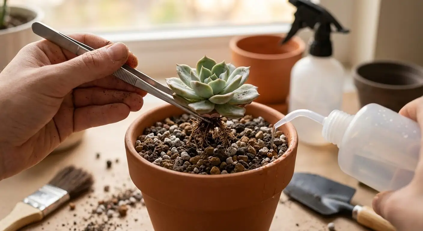 echeveria baby rosettes repotting