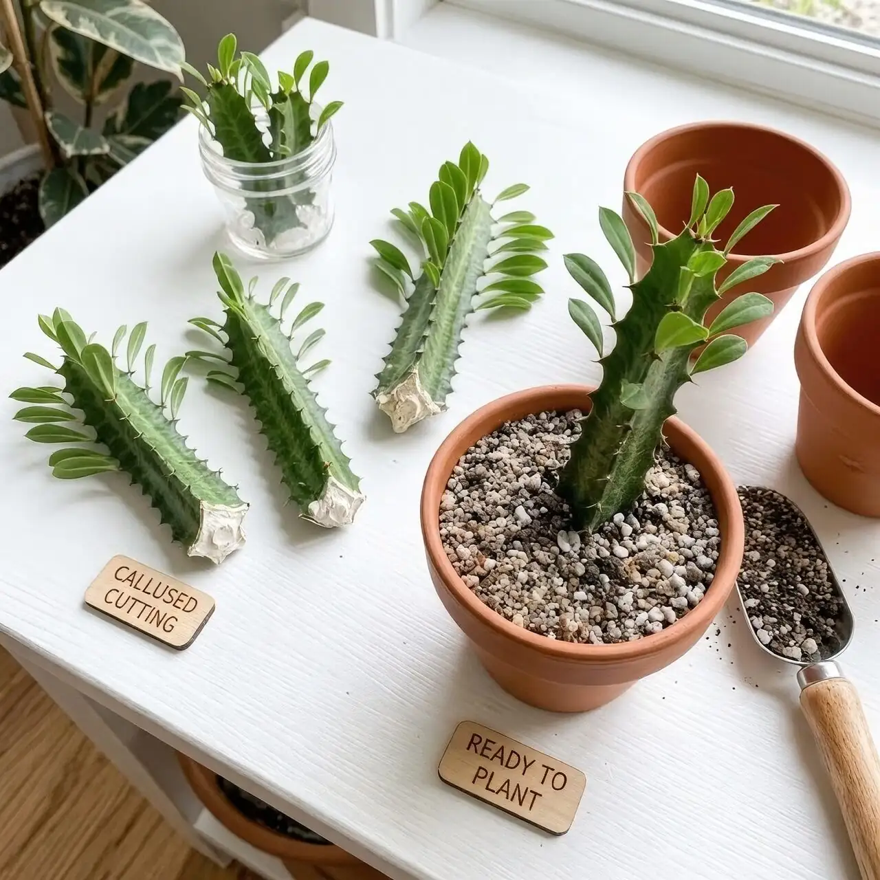 euphorbia trigona cutting callus propagation