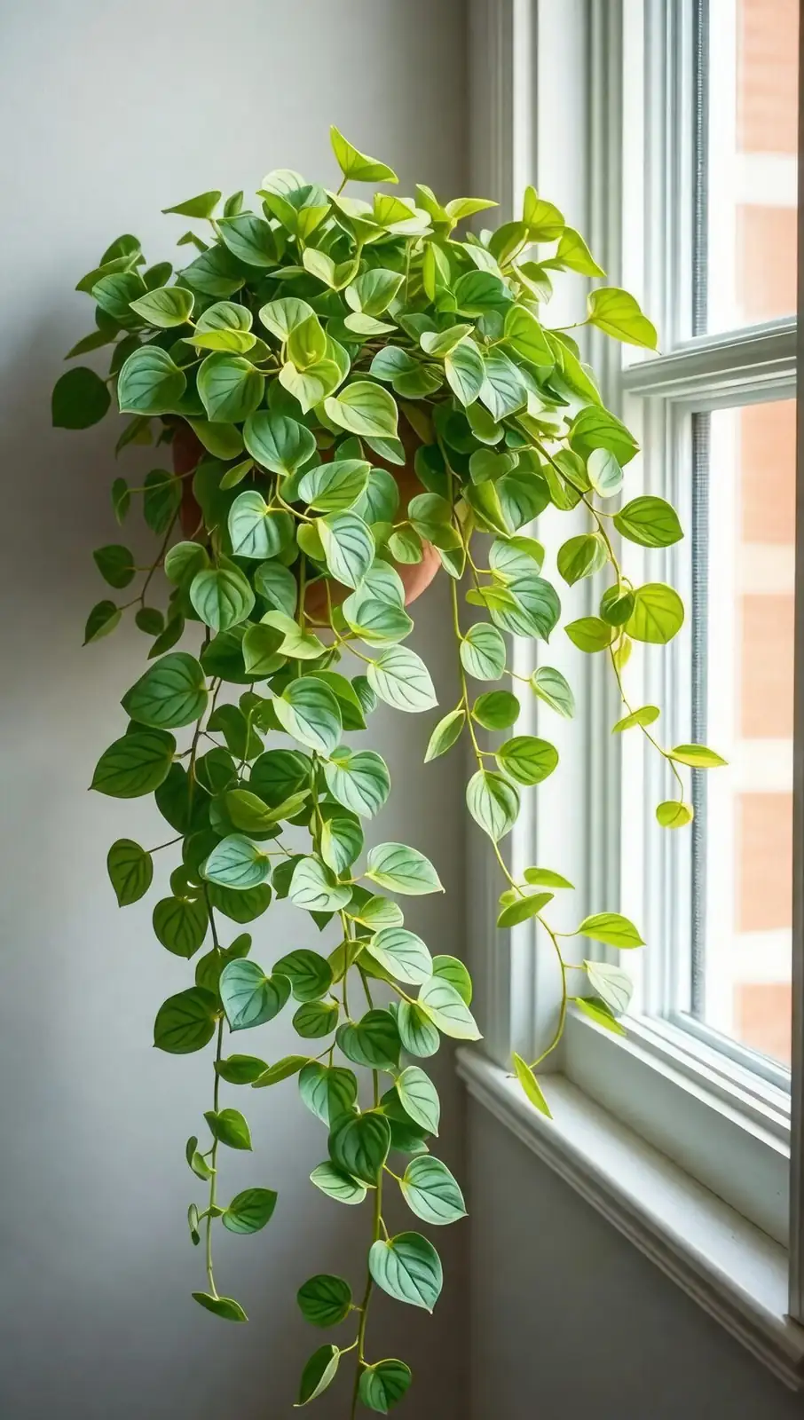 fittonia hanging planter windowsill