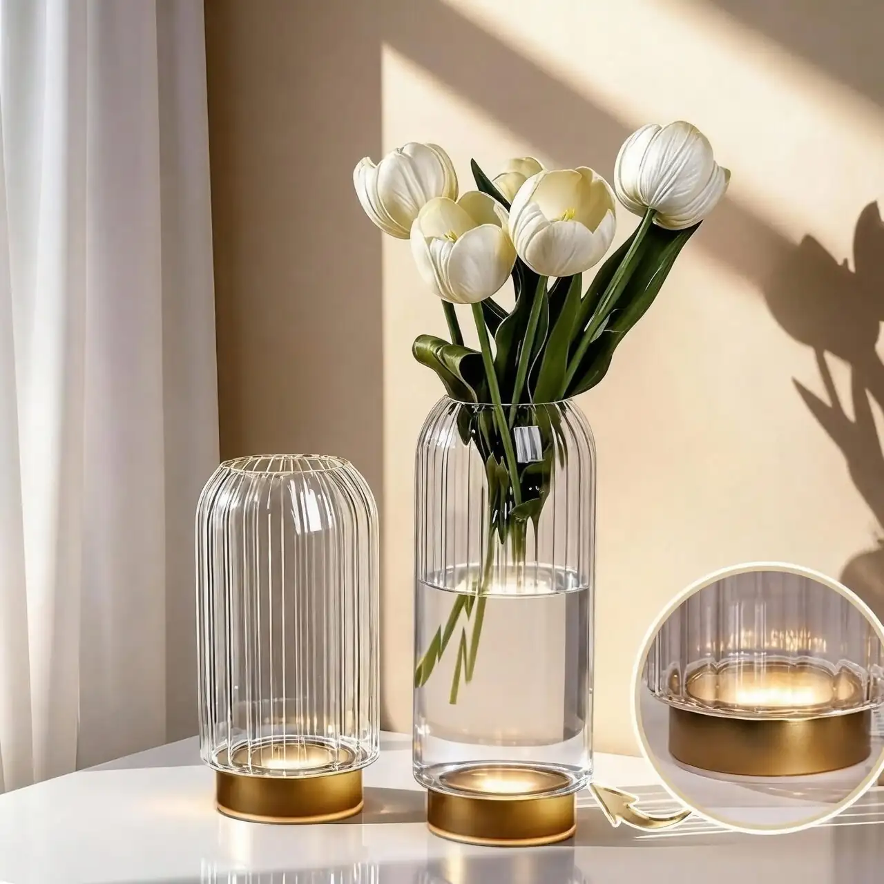 asiatic jasmine glass vase side light