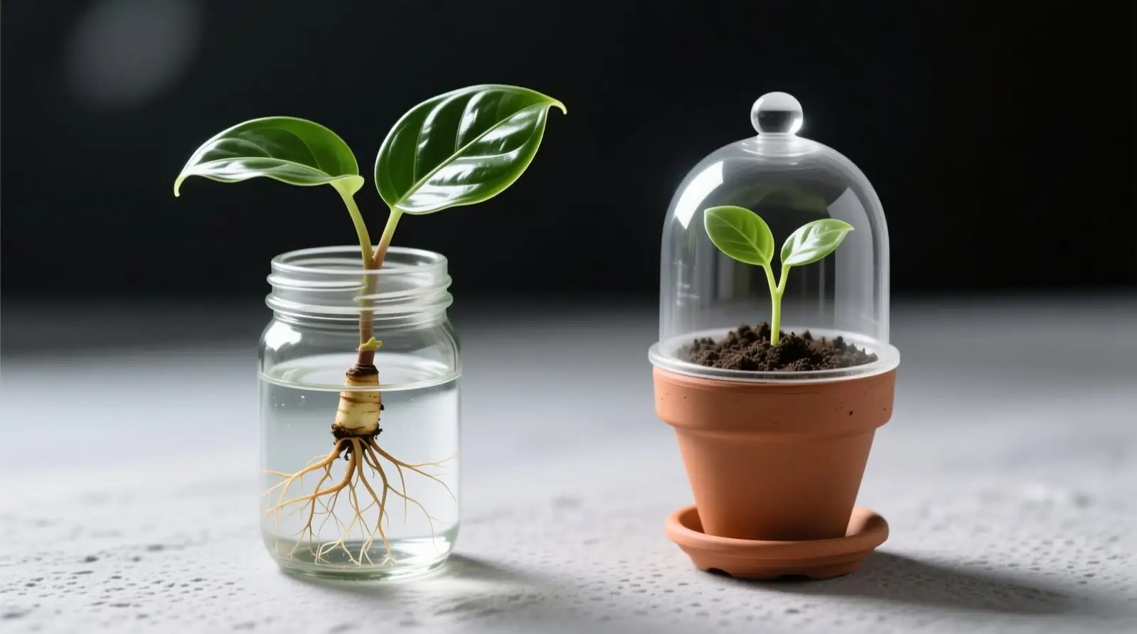 ti plant water propagation jar