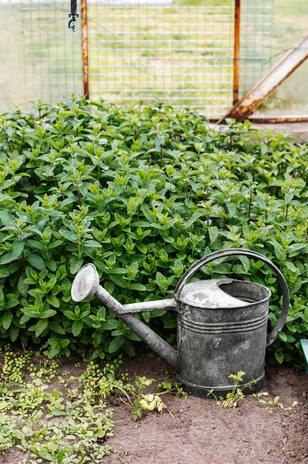 pilea cadierei watering can close-up