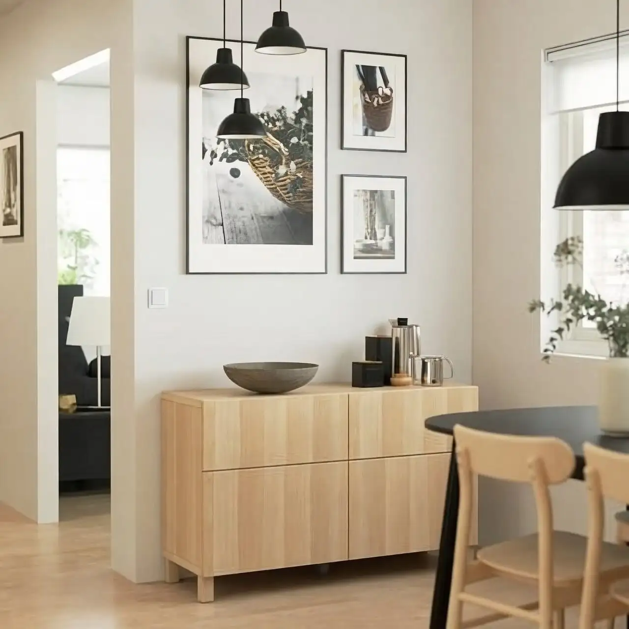 schefflera dining sideboard corner