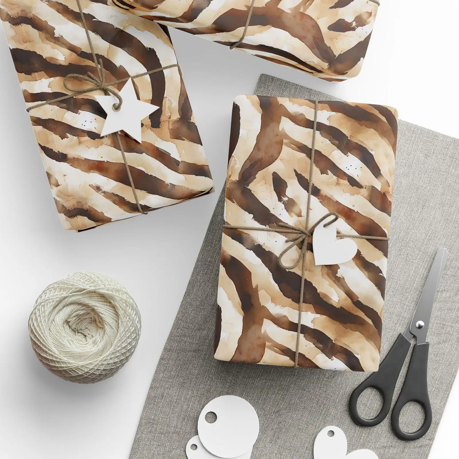 zebra plant gift wrapping gold ribbon