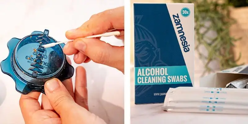 begonia pavonina alcohol swab cleaning