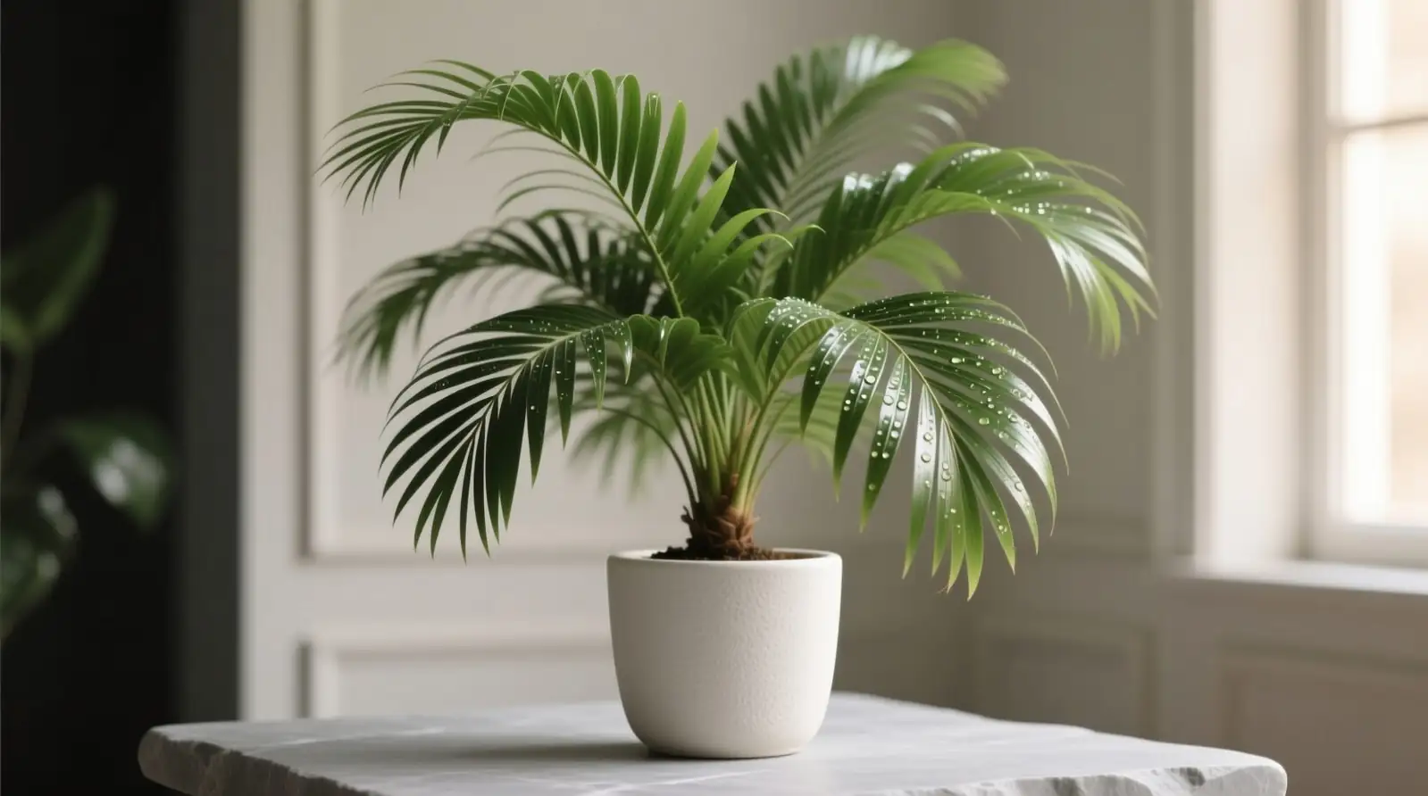 parlor palm under grow light