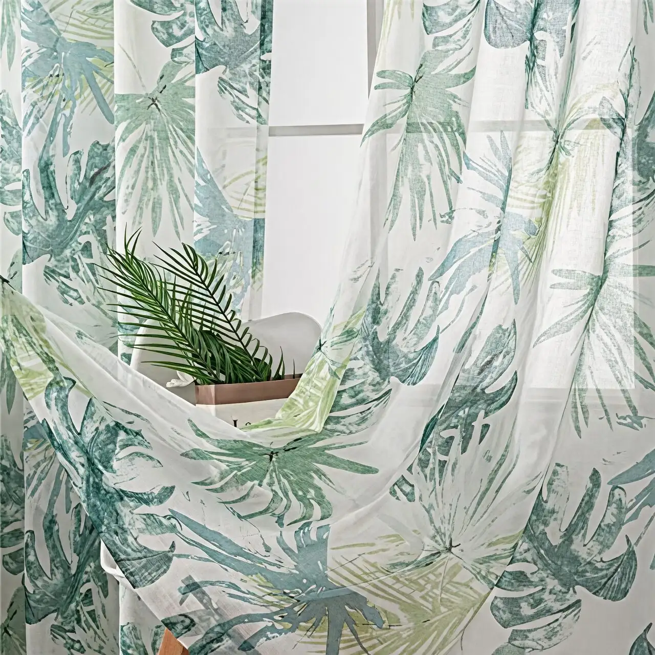 tillandsia cyanea bright window sheer curtain