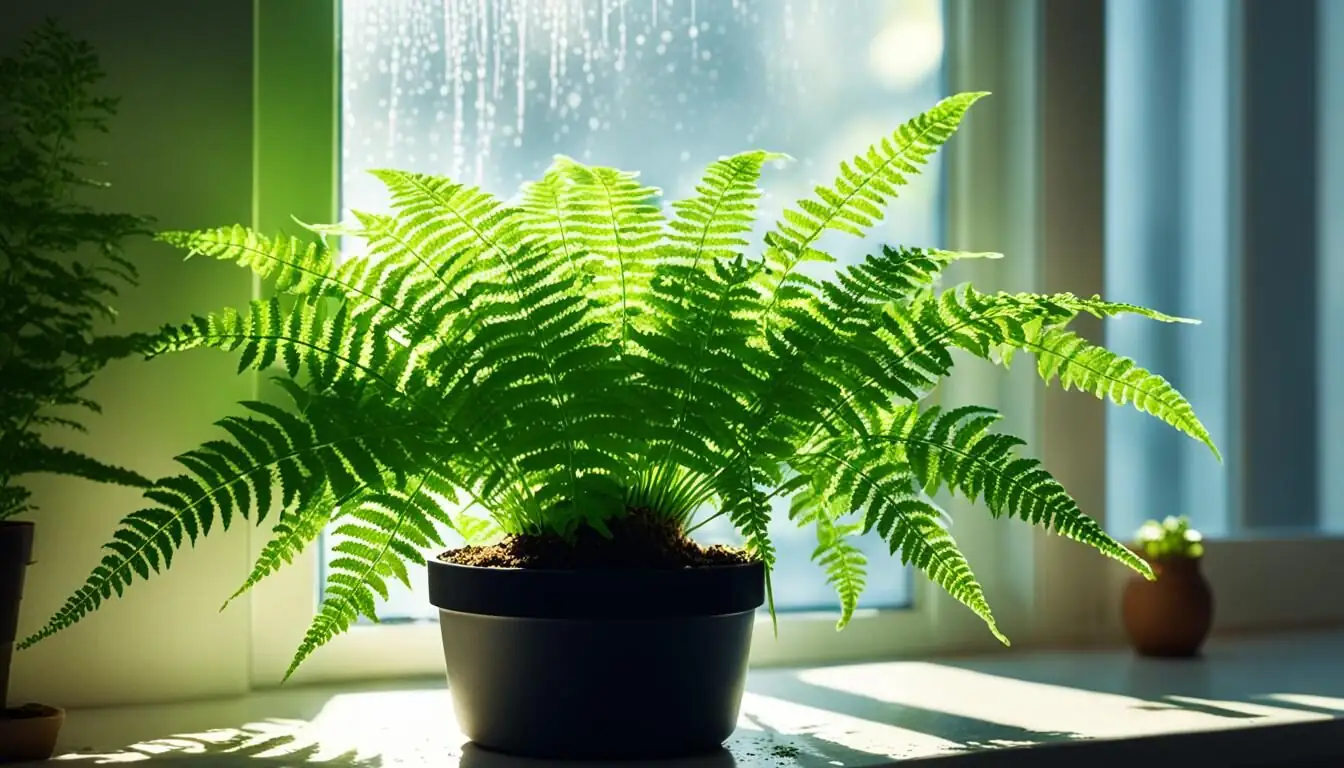 indoor fan near ferns
