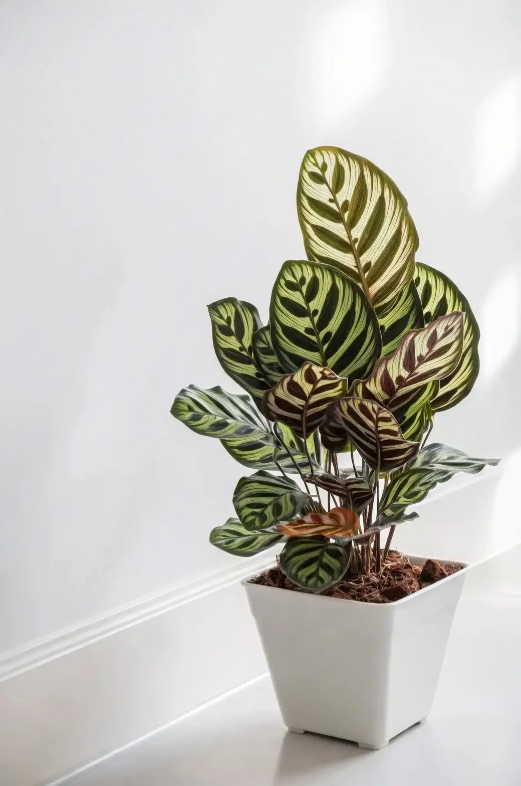 calathea roseopicta misting leaves