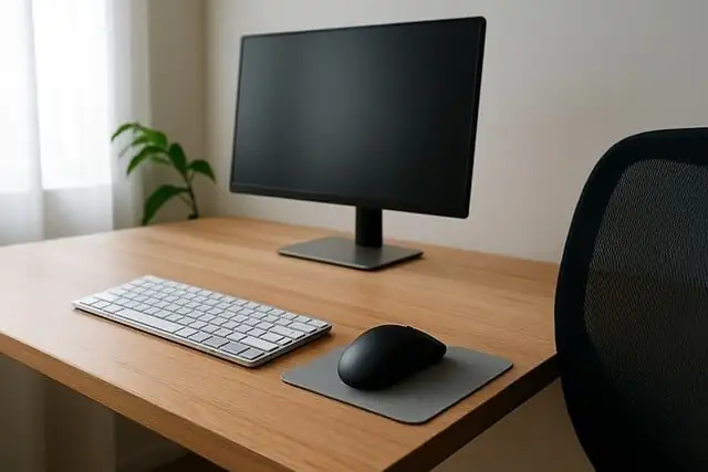 calathea roseopicta desk corner setup