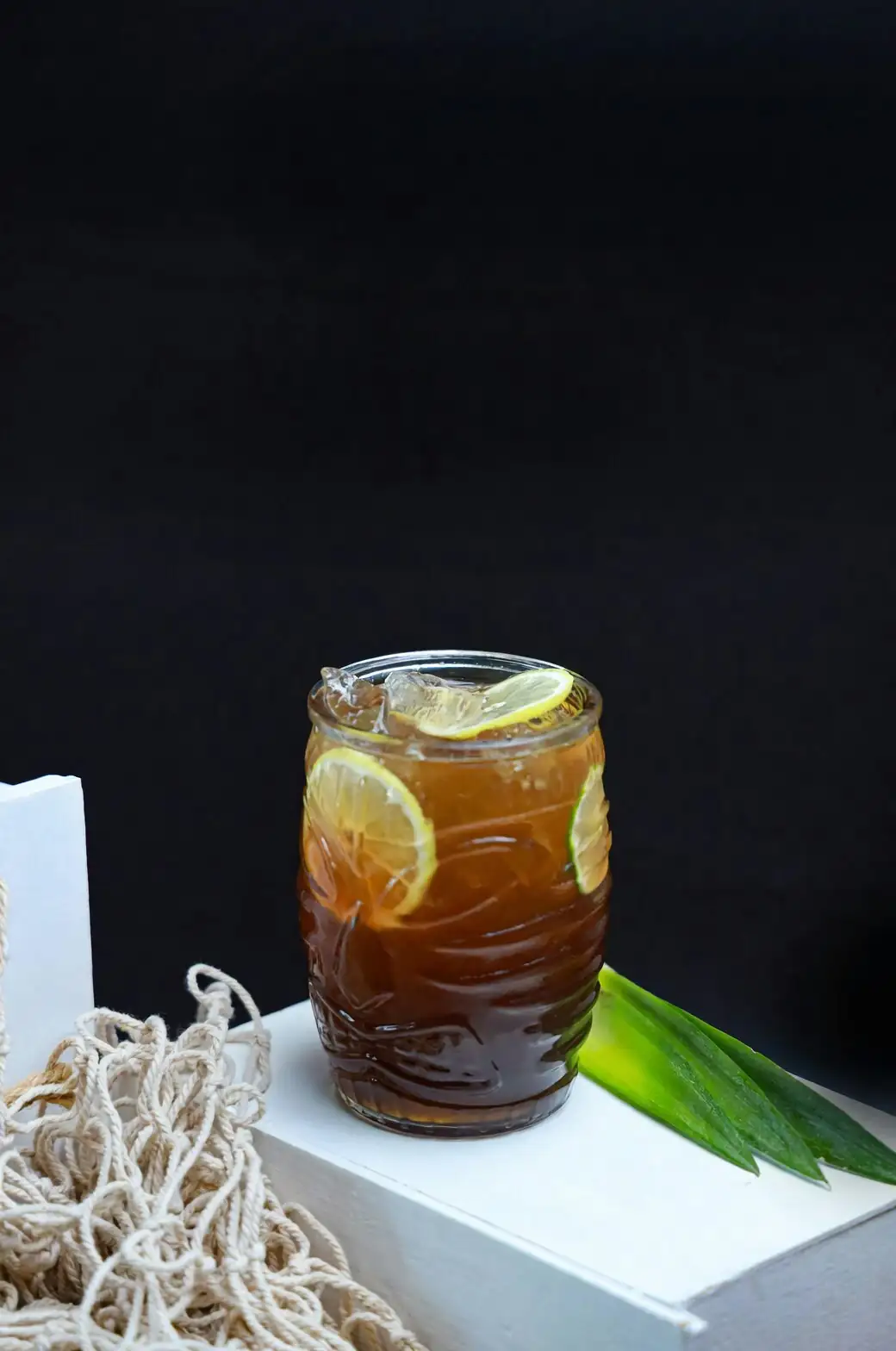 peppermint leaves in iced tea