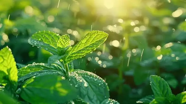 peppermint powdery mildew leaves close-up