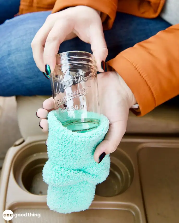 guzmania leaf cup cleaning hands