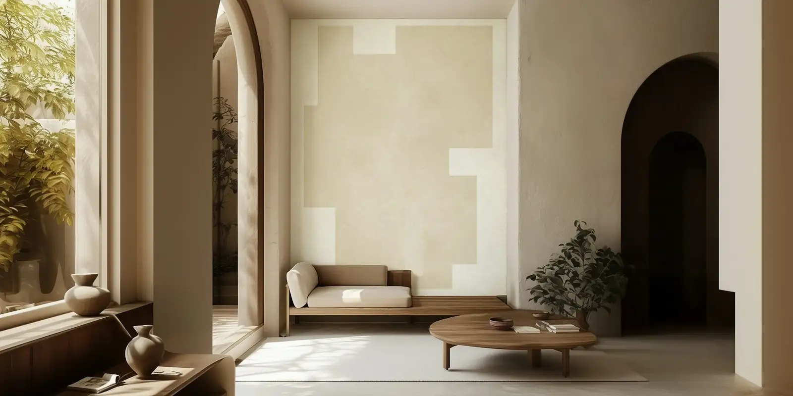 sand castle cactus windowsill minimalist living room