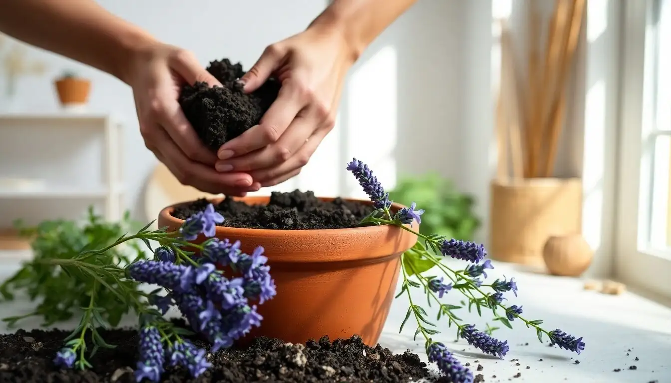 lavender soil mix coarse sand