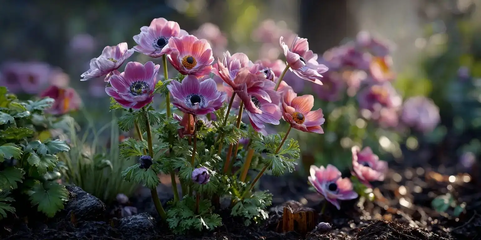 anemone coronaria winter mulch garden