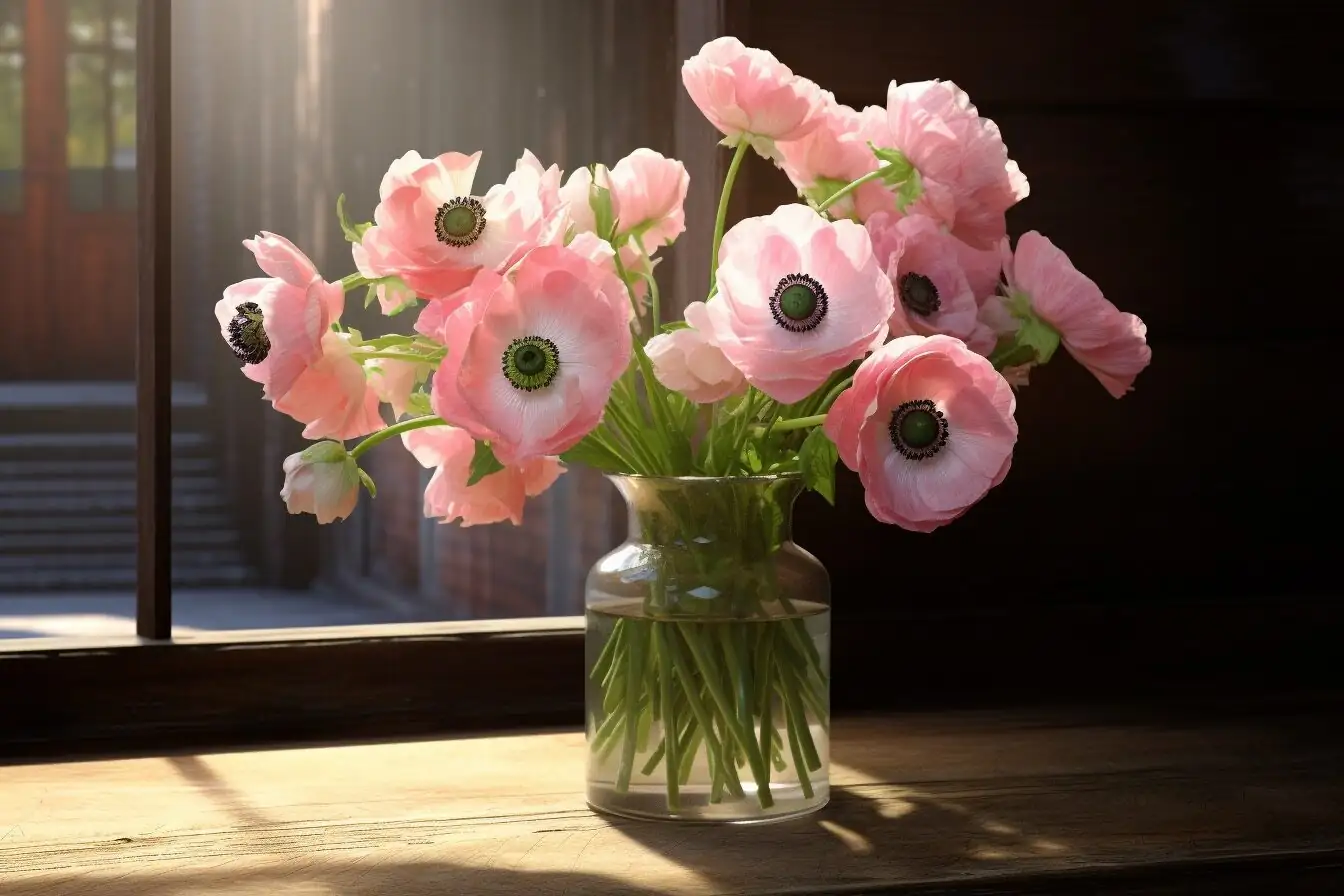 anemone vase shallow water level