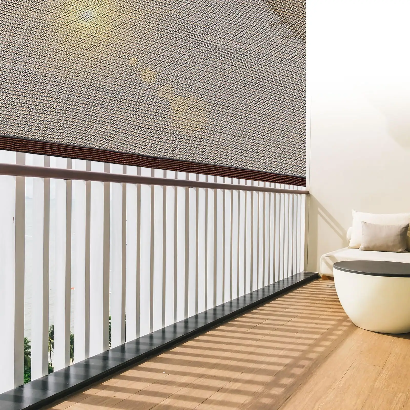 sago palm balcony shade cloth fan
